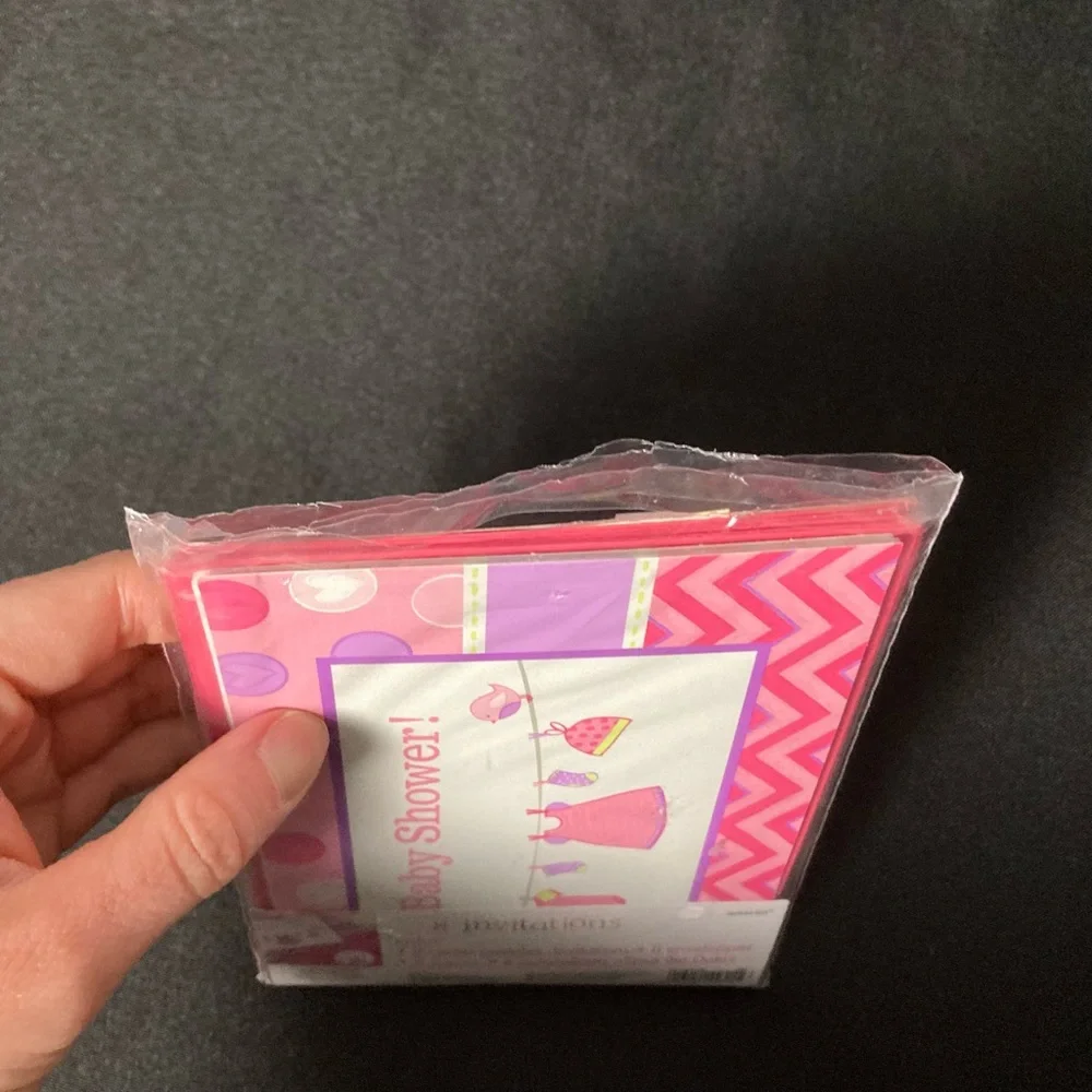 8 Pink Baby Girl Baby Shower Invitations And Envelopes